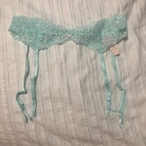 Light blue sequin garter belt